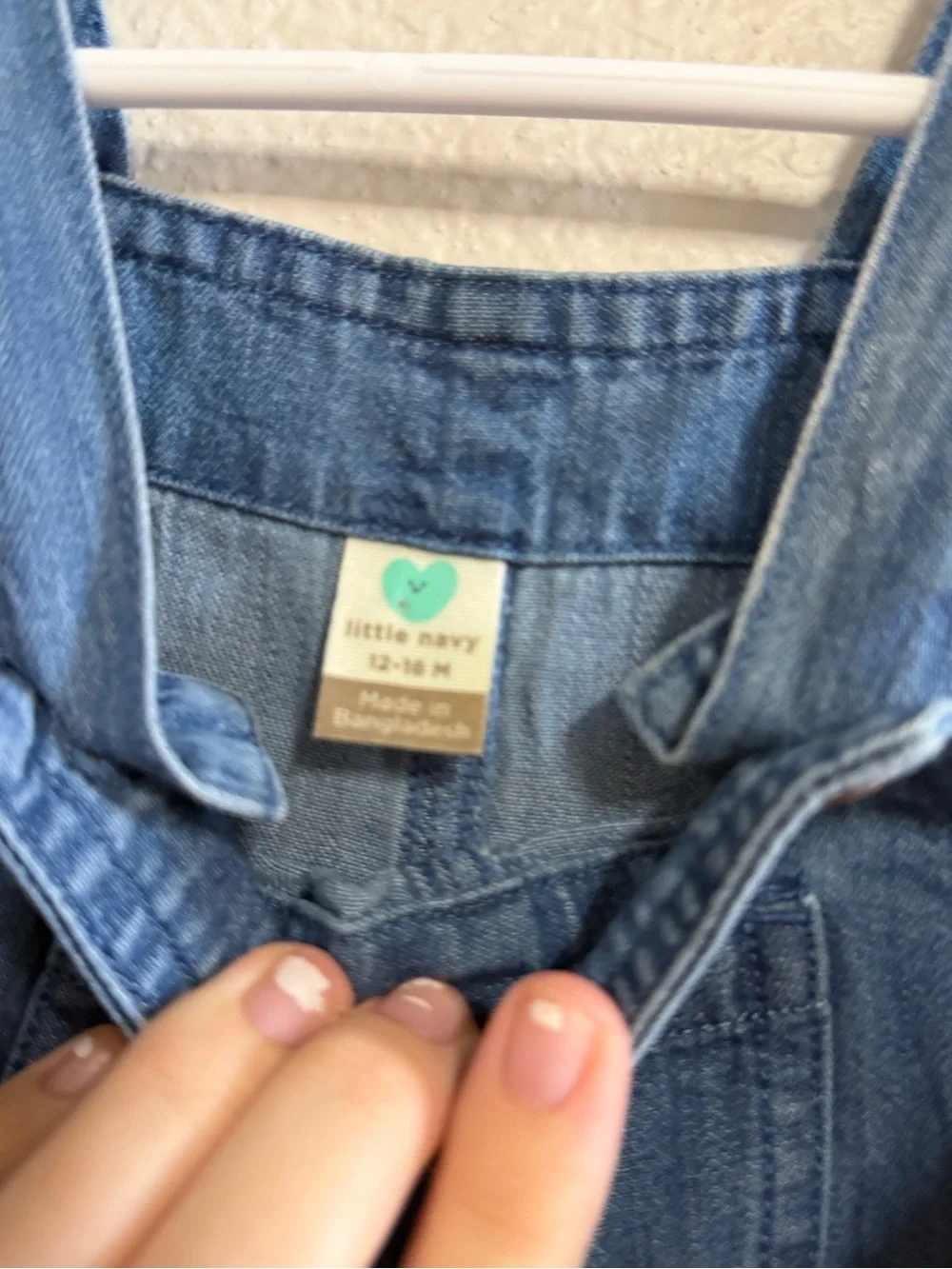 Classic Blue Denim Baby Romper with Car Patch